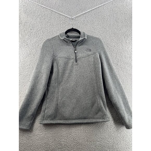 The North Face Womens Quarter-Zip Pullover Fleece Jacket Size M Gray Warm - Picture 1 of 10